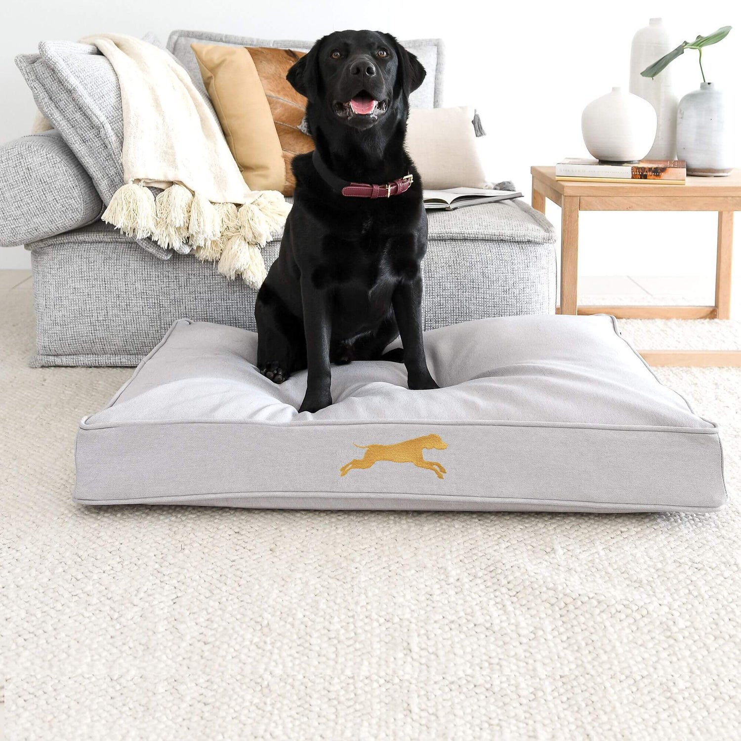 Large Flat Pet Bed in Grey - Chasing Winter