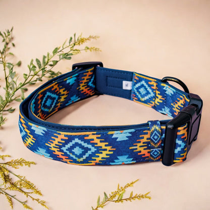 Extra Wide /// Aztec Empire Dog Collar | Canvas & Neoprene Dog Collar