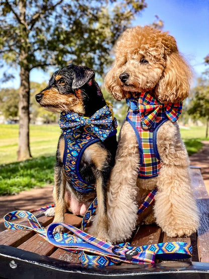 DOG HARNESS | Country Plaid | Neck Adjustable Dog Harness | Canvas & Neoprene-Fabric Harness-Dizzy Dog Collars