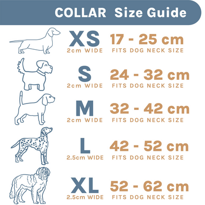 Blue Dog Collar Size Chart - Chasing Winter